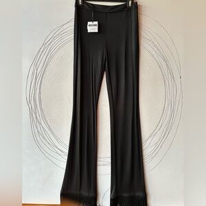 NWT Moschino Elegant Black flared fringe pant-pull on